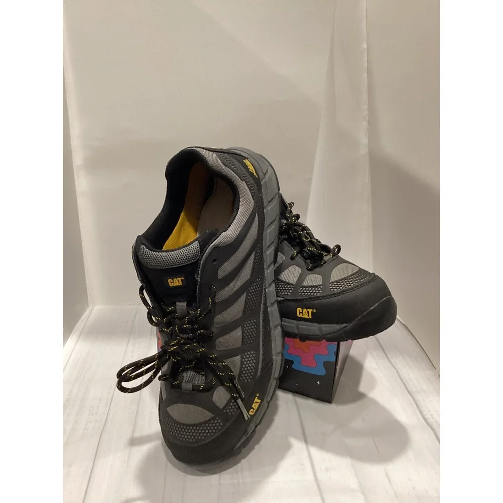 CAT Caterpillar Streamline Composite Toe Mens Work Shoes Black Grey Size 12